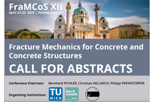 Header page of FraMCoS-XII Call for Abstracts including header picture, chairmen and institution info